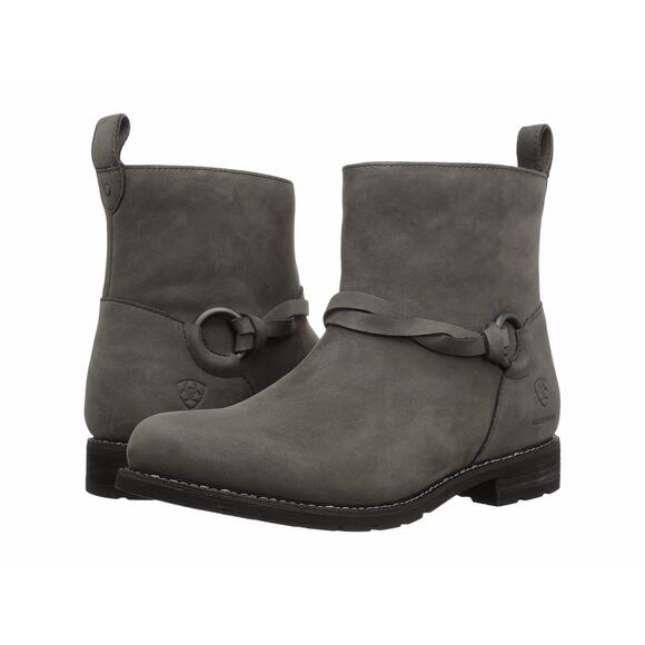Ariat Whitney Ankle Boots Round Toe Waterproof Suede Leather Gray 7.5B - Picture 1 of 7